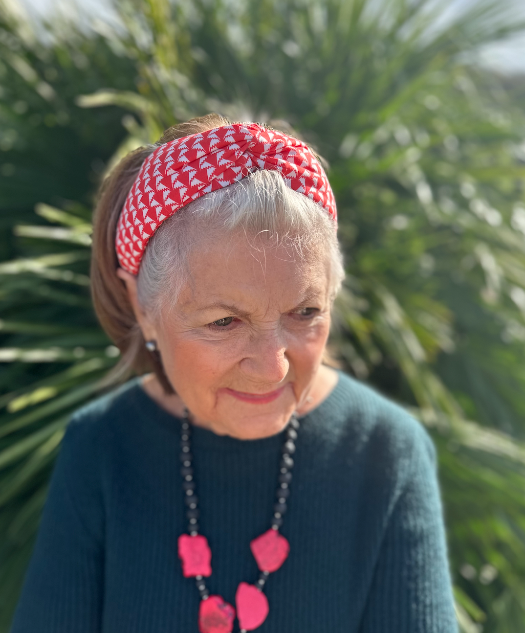Twisted Alice Headband - Liberty of London Jonathan Print in red and white