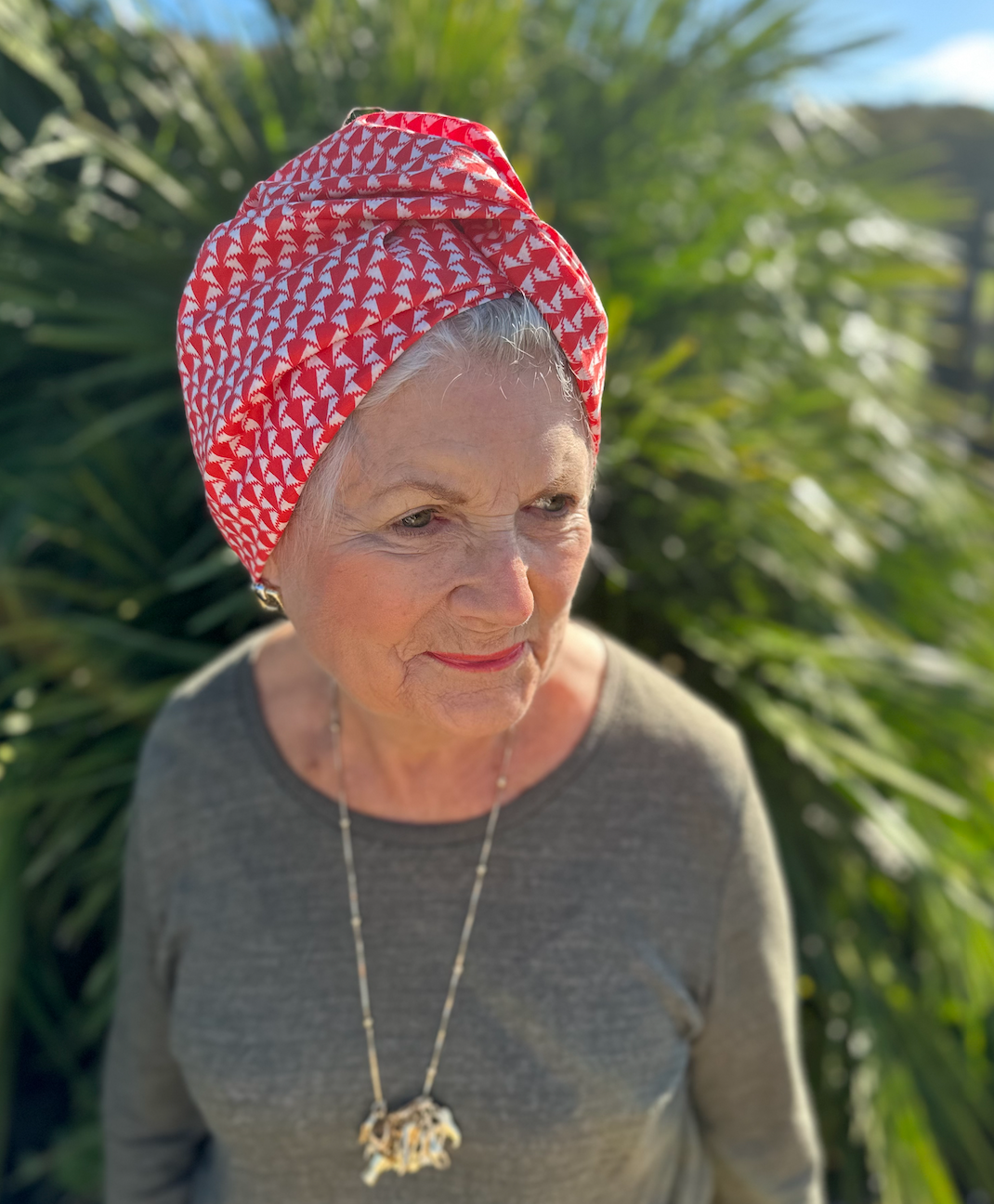 Little Susan Turban Hat - Red and White Jonathan print by Liberty of London