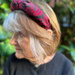 Luxury Silk Knot Alice band - Vintage Liberty of London Paisley print - Red & Black 100% Silk-Satin