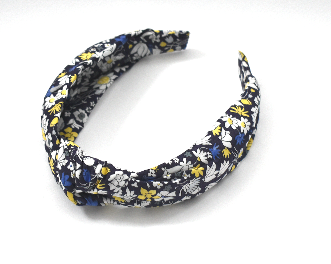 Classic Knot Headband - Liberty of London blue & black floral Graphic print