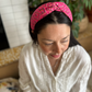 Classic Twist Alice Headband - Liberty of London Pink Farhad print - Silk & Lawn