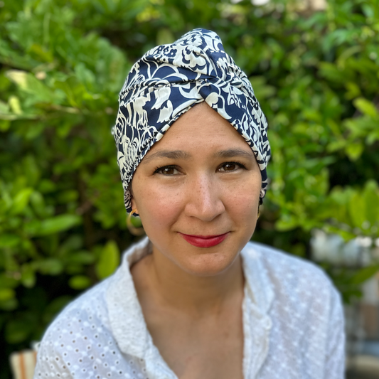 Little Susan Turban Hat - Graphic Navy Gatsby print by Liberty of London