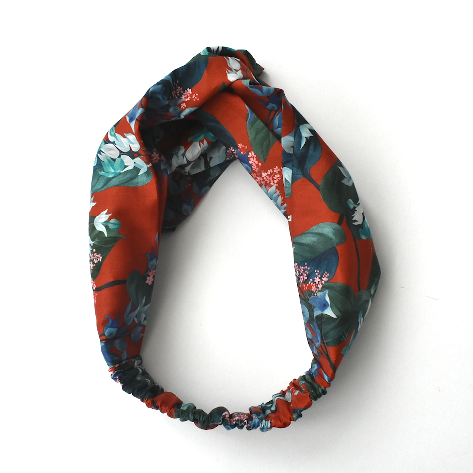 Twisted Turban Headband - Red Osterley Liberty print