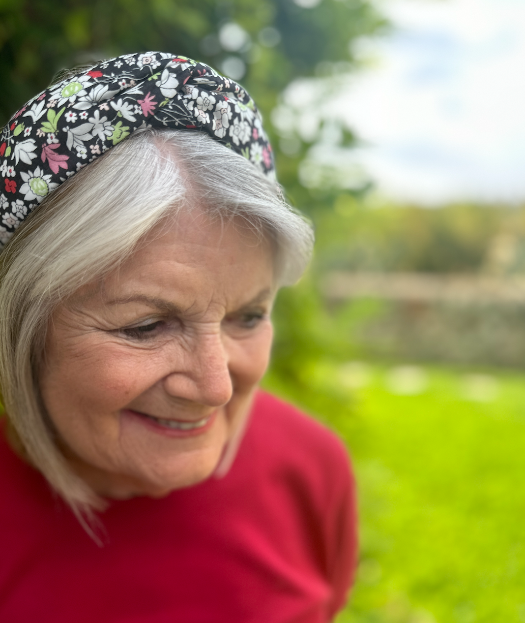 Classic Twist Alice Headband - Liberty of London Black and Red Floral print