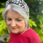 Classic Twist Alice Headband - Liberty of London Black and Red Floral print - Silk & Lawn