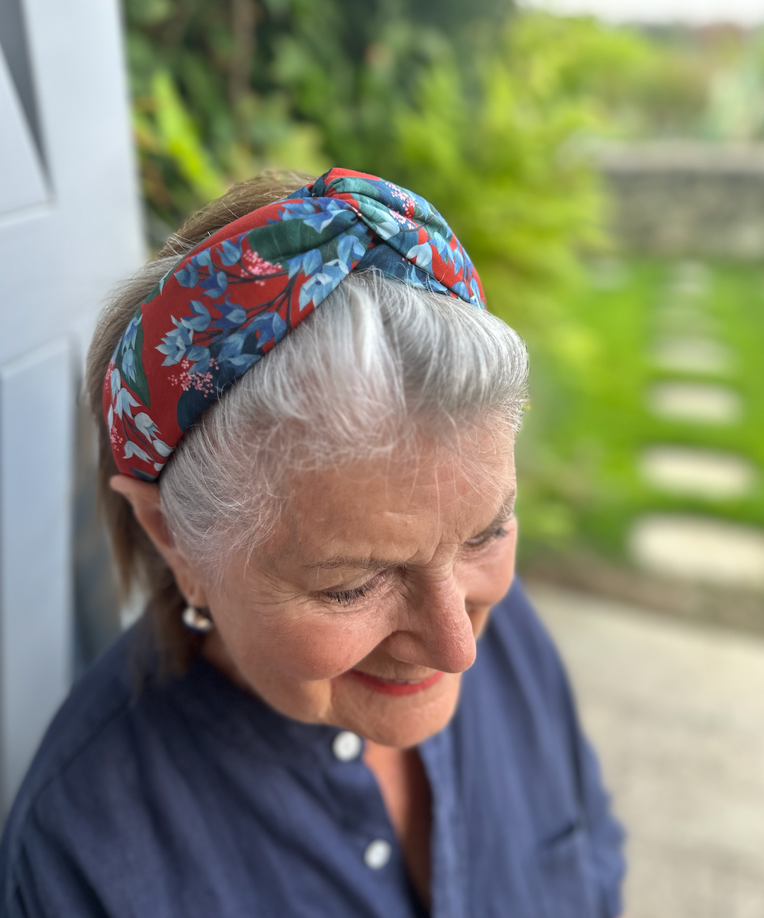 Twisted Alice Headband - Liberty of London Red Osterley print