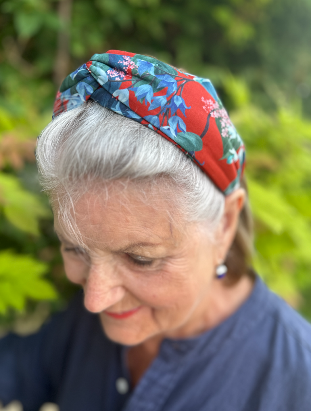 Twisted Alice Headband - Liberty of London Red Osterley print