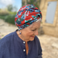 Little Susan Turban Hat - Liberty of London Red Osterley print (LARGE) - Silk & Lawn