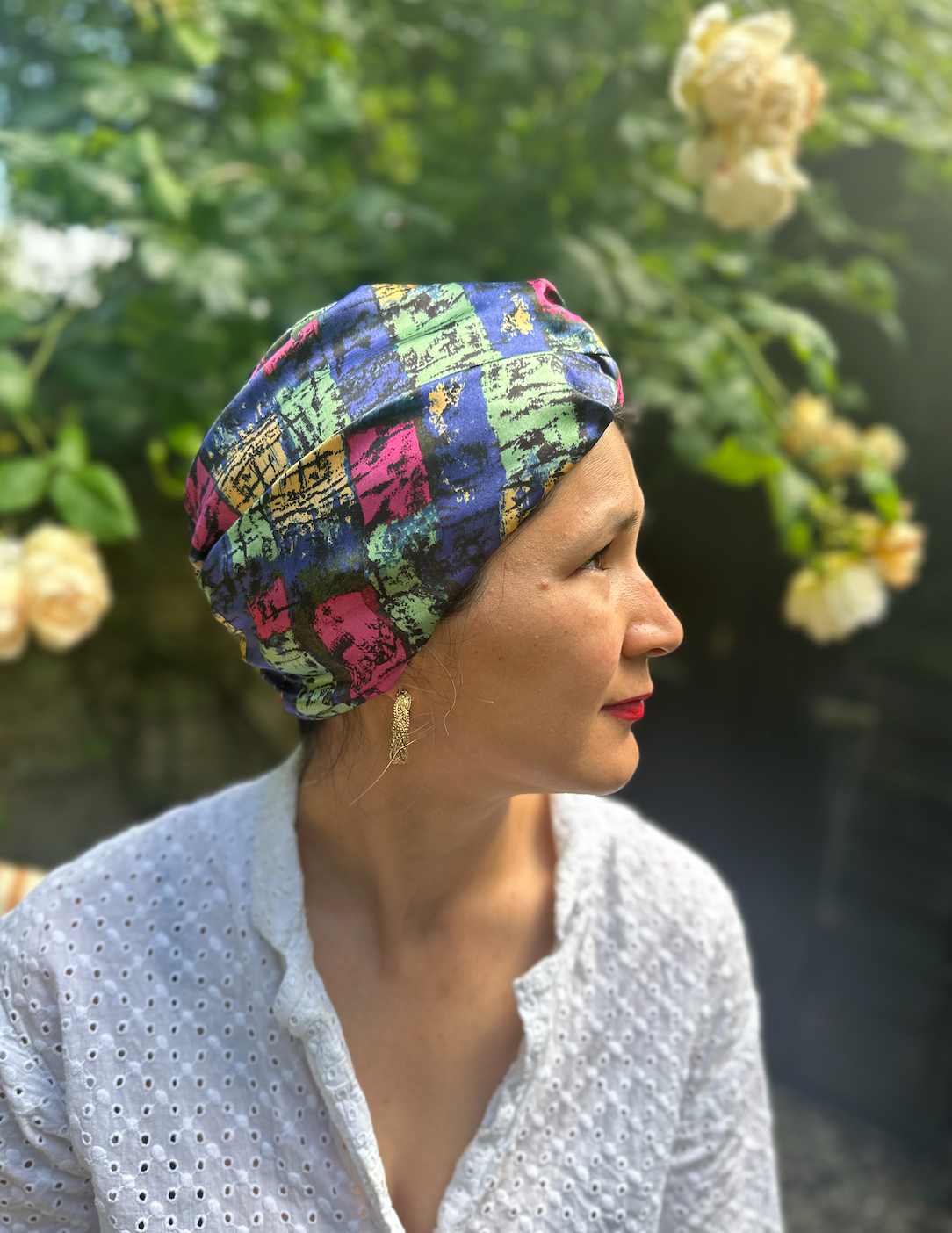 Little Susan Twisted Silk Turban & Head wrap - Liberty of London Artist Althea Graphic silk satin