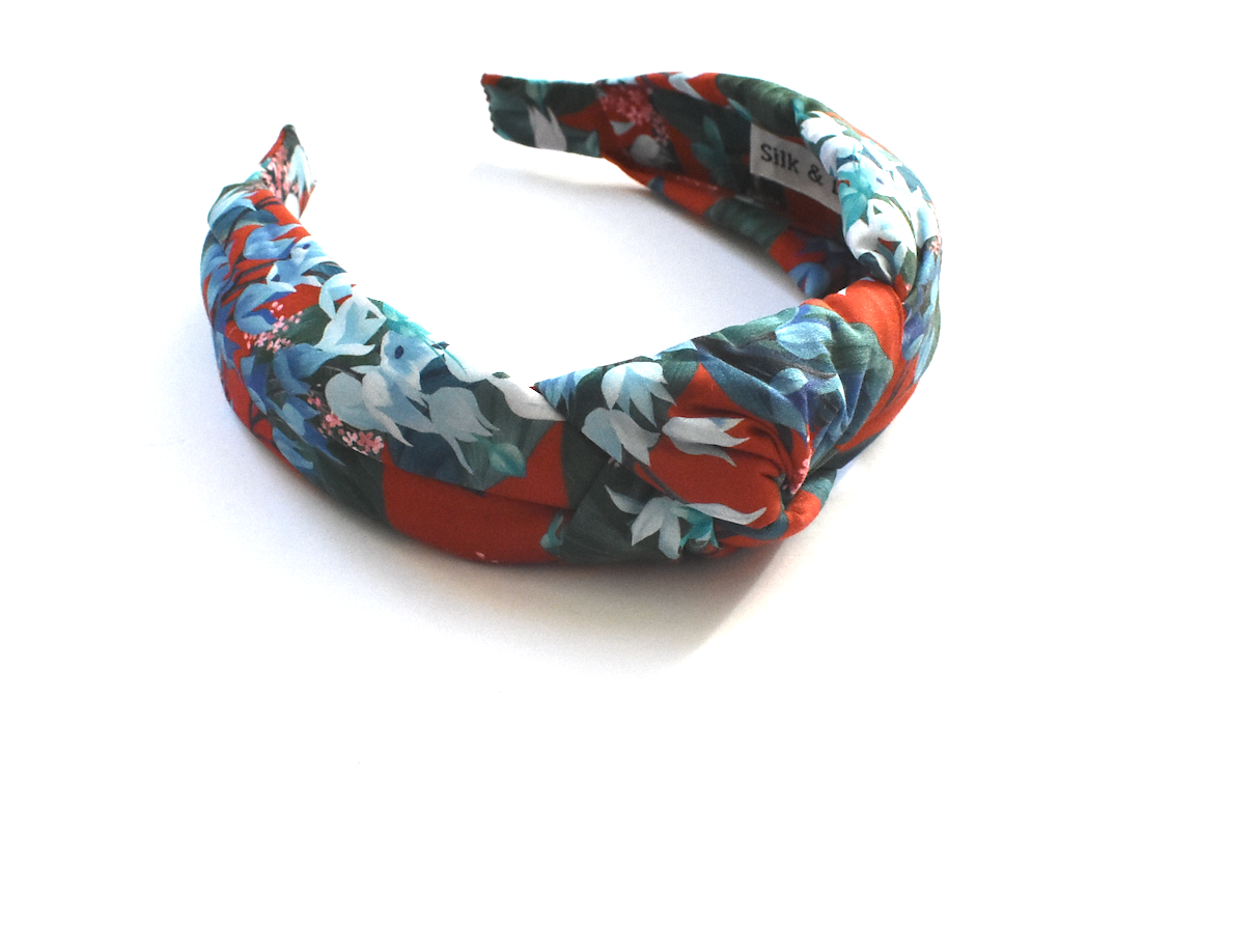 Classic Knot head band - Liberty of London Red Osterley