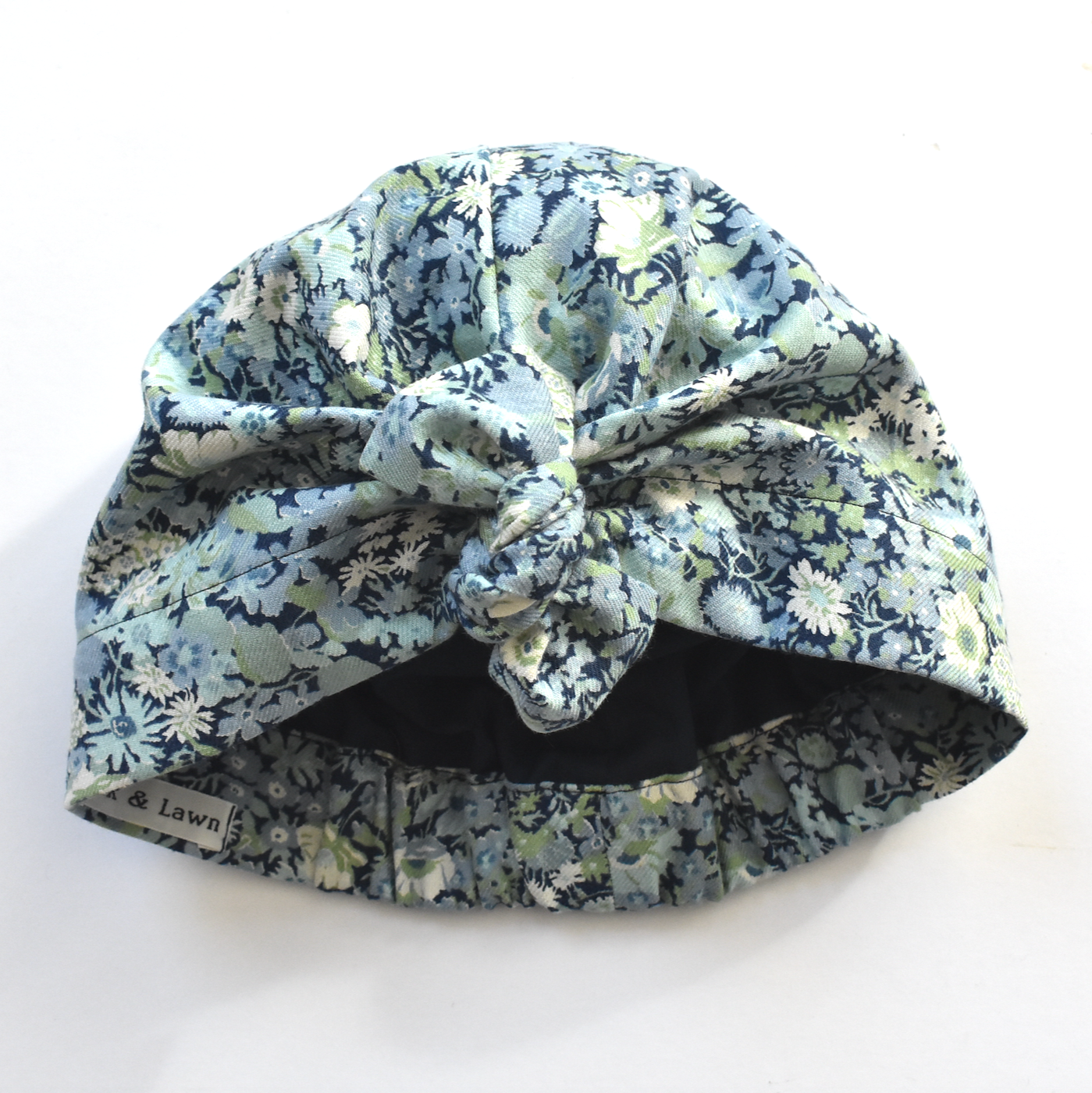 Ladies Turban Hat - Liberty of London Blue Thorpe Floral print