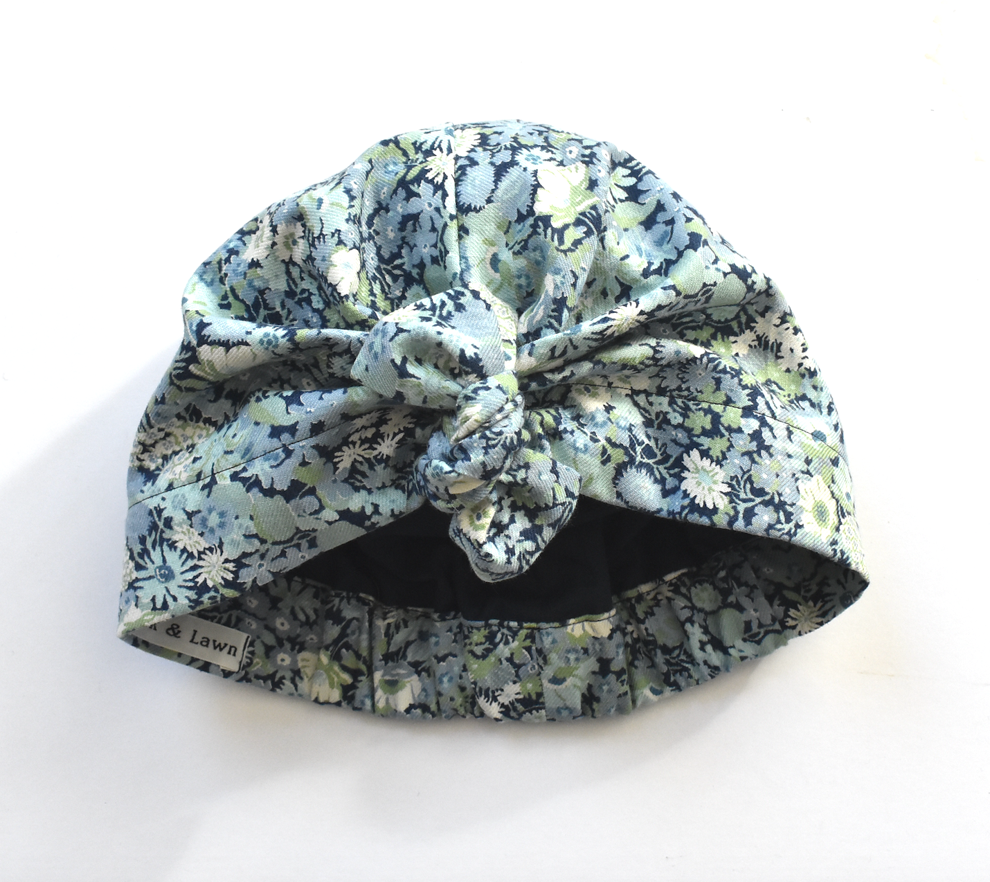 Ladies Turban Hat - Liberty of London Blue Thorpe Floral print