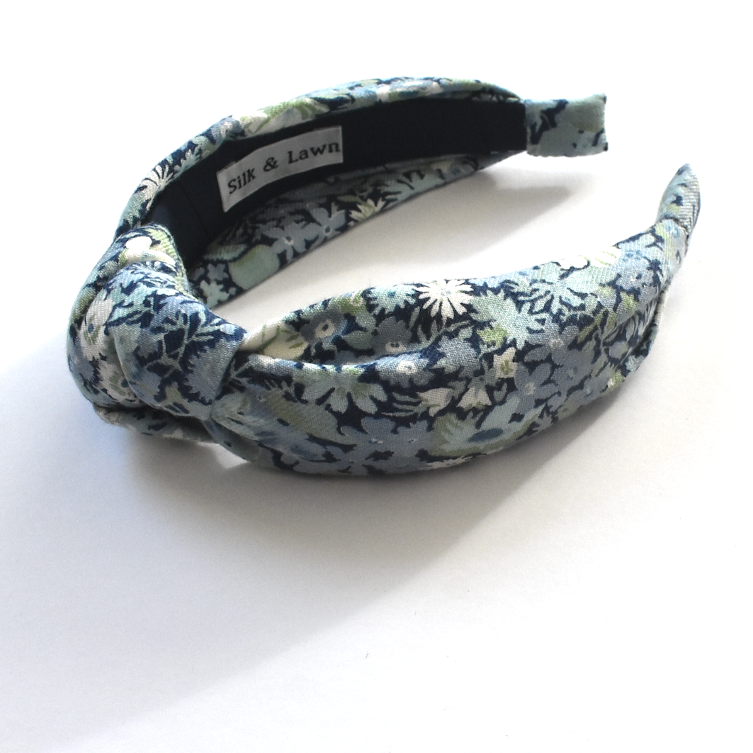 Knot headband - Liberty of London Blue Thorpe Lantana Floral print