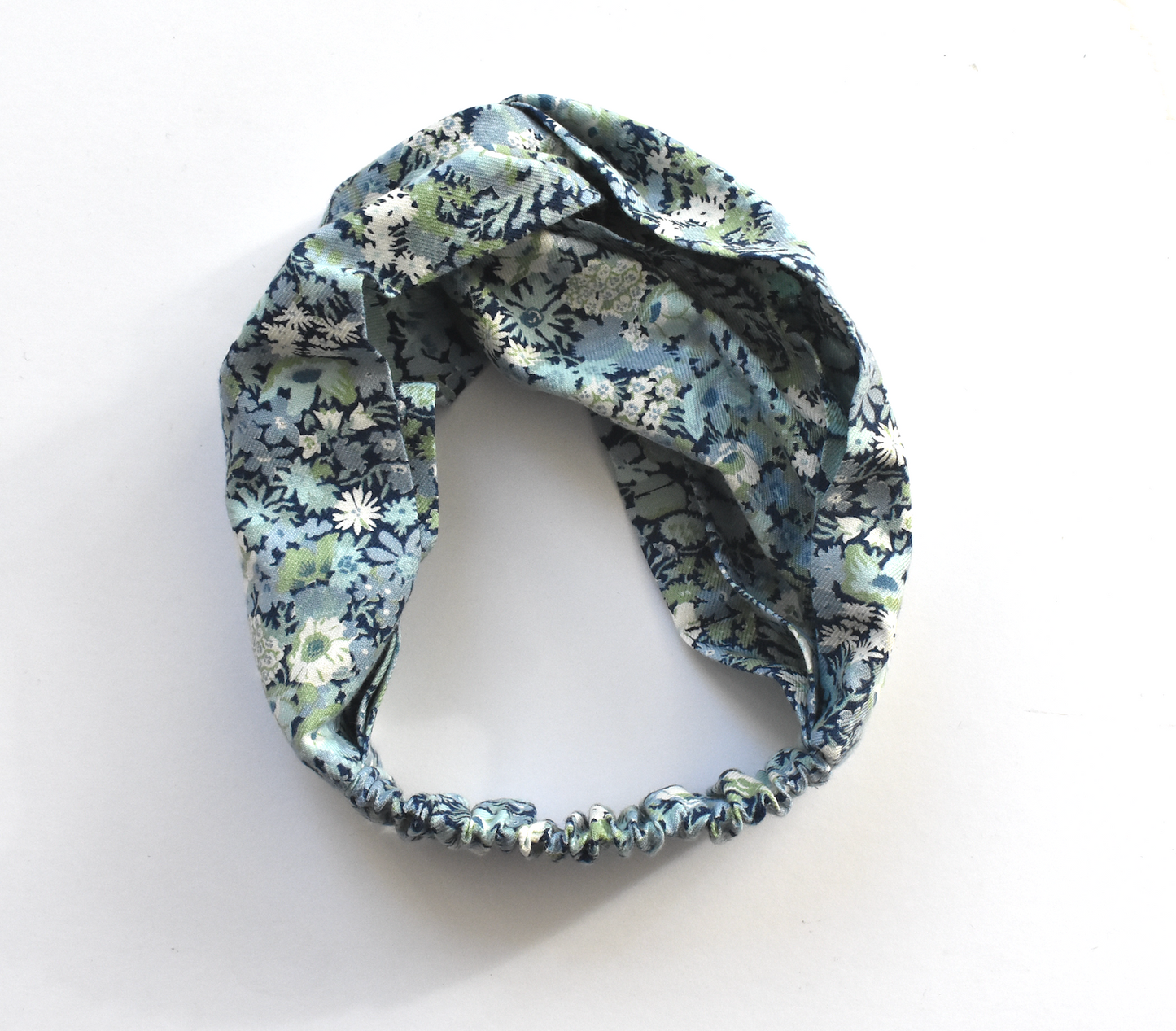 Twisted Turban hairband in Blue Thorpe Floral Liberty of London Lantana