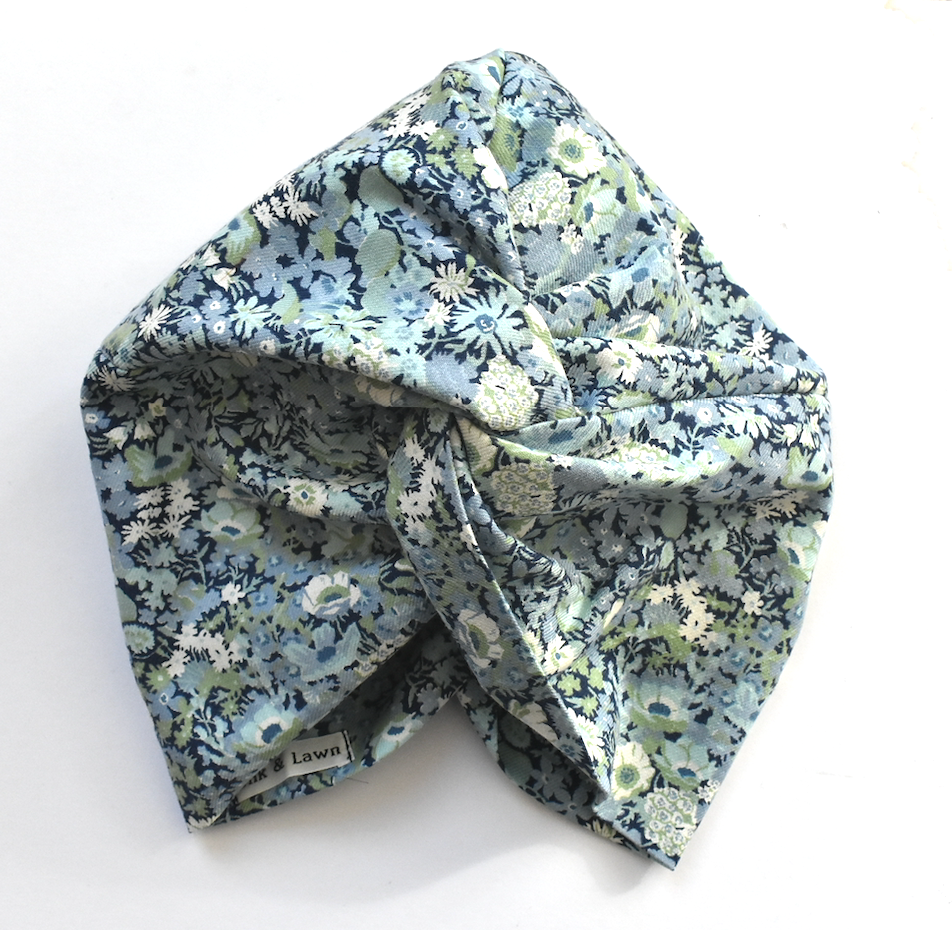 Little Susan Turban Hat - Blue Thorpe Floral Liberty of London