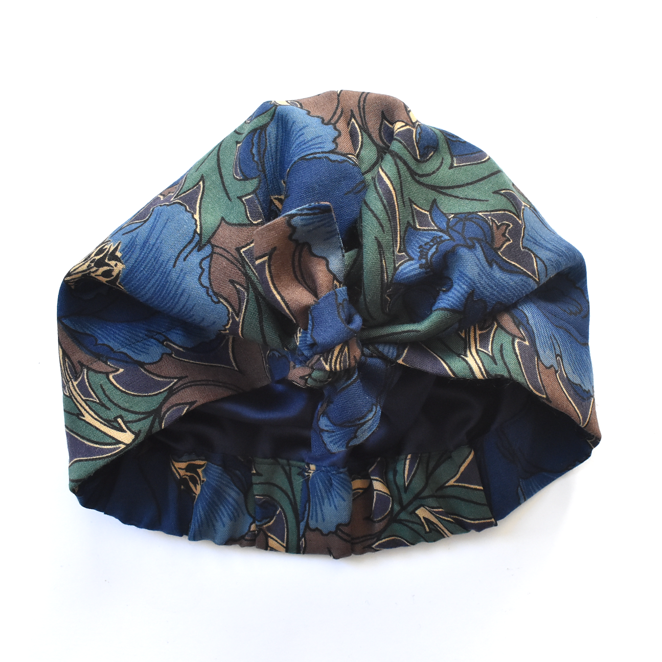 Ladies Turban Hat - Vintage 1970-80s William Morris Poppy Liberty print in Varuna wool