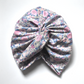 Little Susan Turban Hat in pink and purple Winter Rose Liberty print in Lantana (cotton & wool blend) - Silk & Lawn