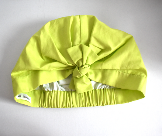 Ladies Turban Hat - Liberty of London Neon Yellow Tana Lawn