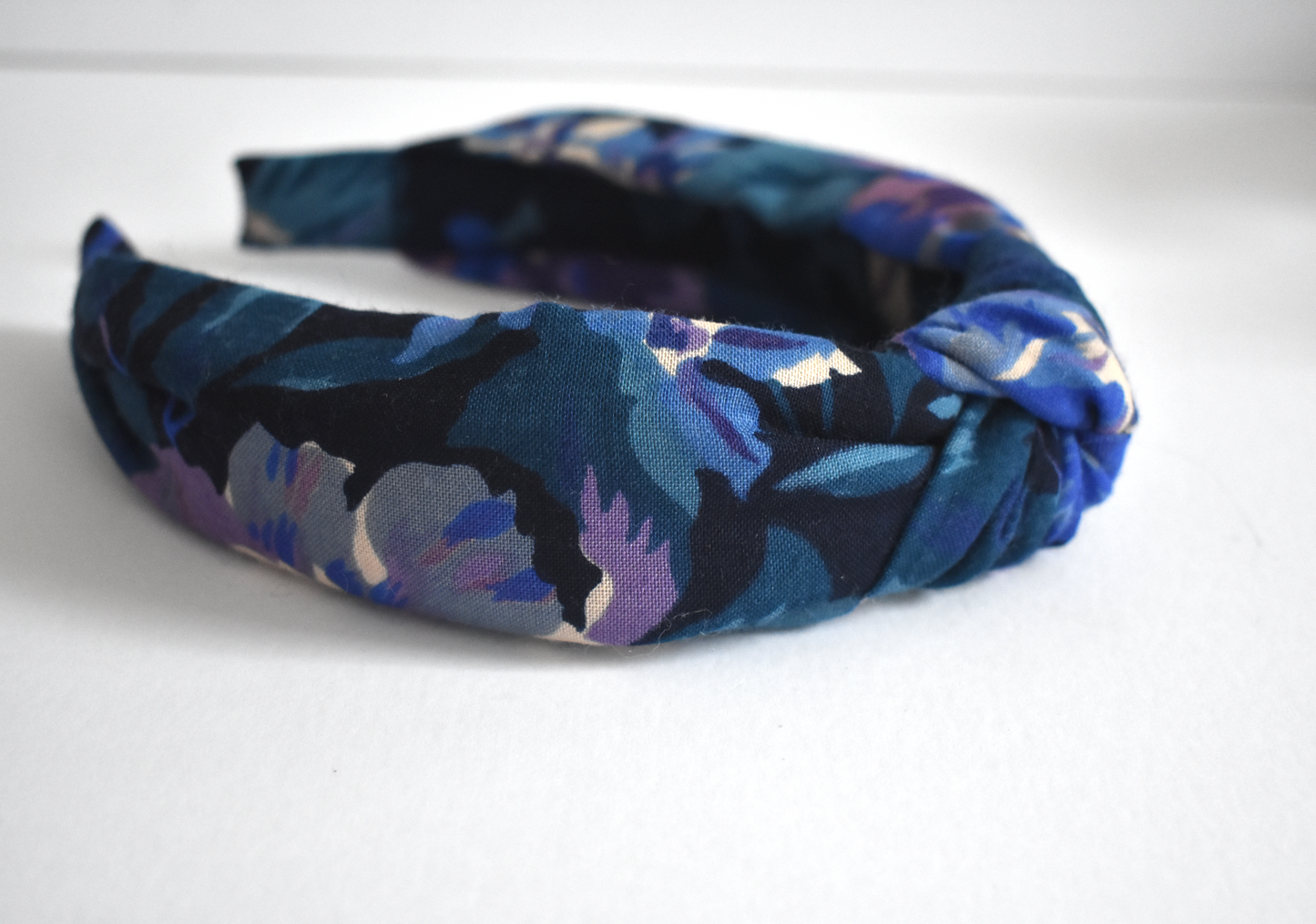 Alice headband - Liberty of London Vintage Varuna Wool Blue Floral print