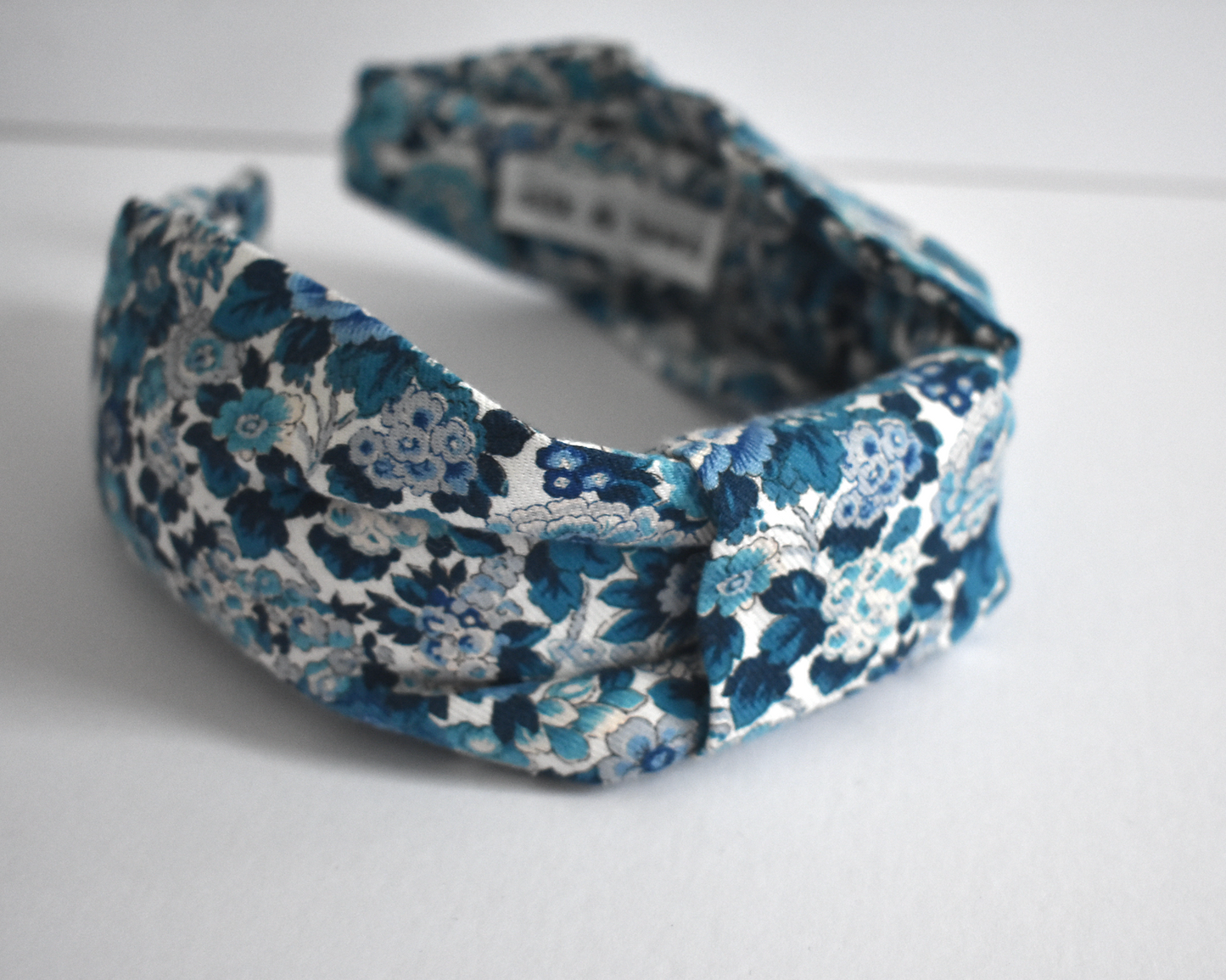 Wide Bow Alice headband - Liberty of London China Blue Lantana Floral print