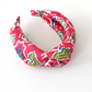 Silk Alice band - Pink Tapestry Hearts Liberty of London Artist Silk  - Twisted or Knot - Silk & Lawn