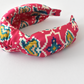 Silk Alice band - Pink Tapestry Hearts Liberty of London Artist Silk  - Twisted or Knot - Silk & Lawn