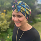 Ladies Turban Hat - Liberty of London Betsy Shadow in yellow mustard print - Silk & Lawn