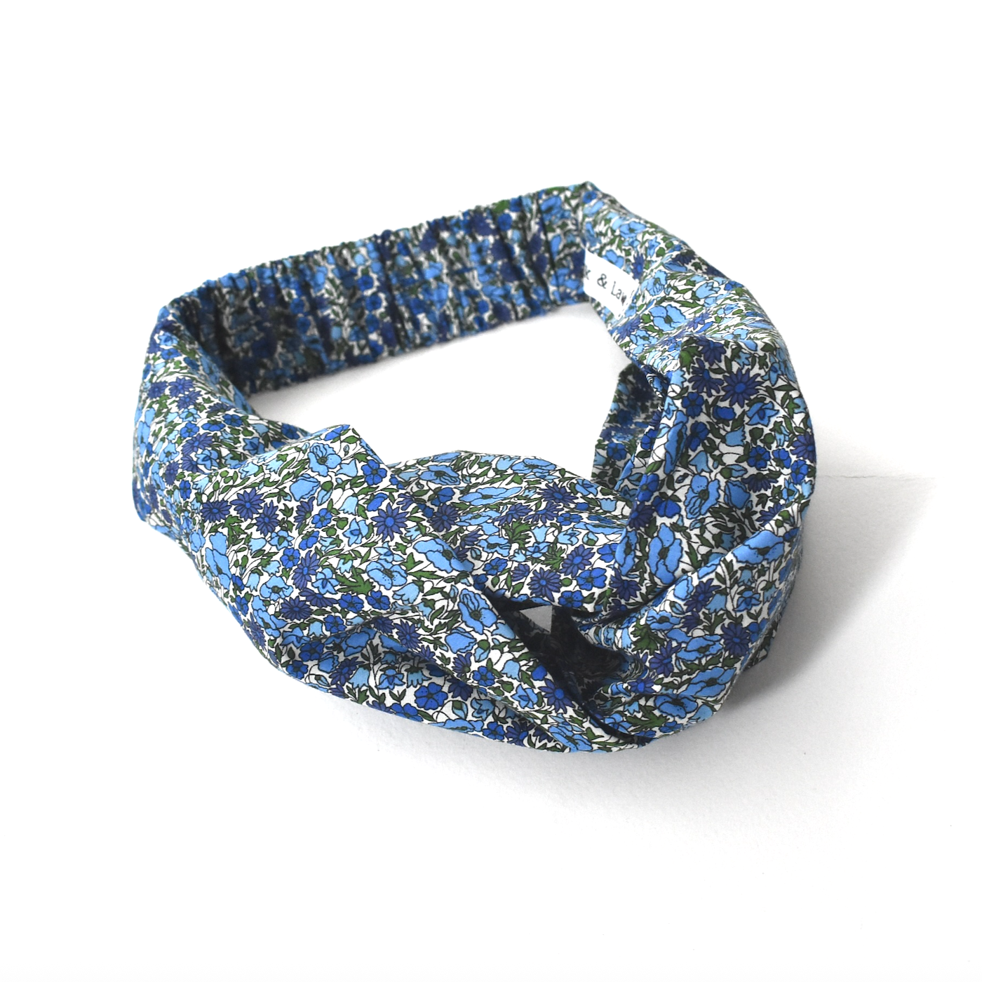 Twisted Turban Headband - Liberty of London Blue Poppy floral print