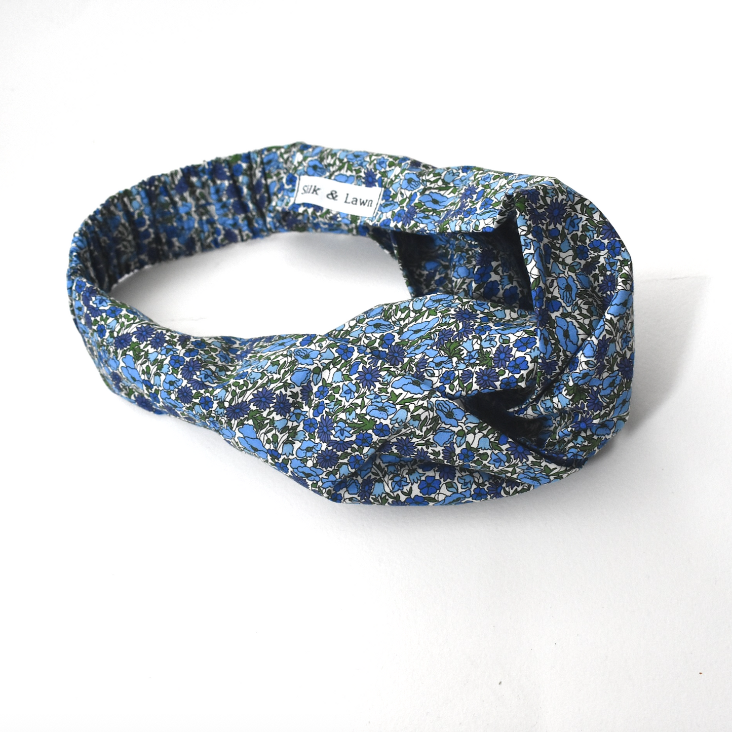 Twisted Turban Headband - Liberty of London Blue Poppy floral print