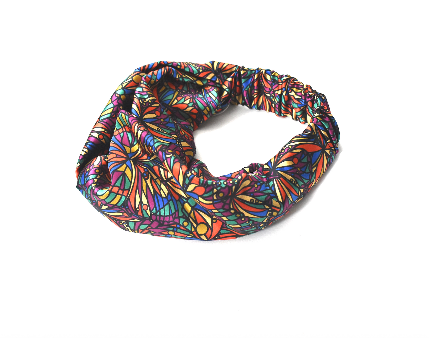 Silk Twisted Turban hairband and neck scarf in Liberty of London Jewel Silk Satin - 100% silk