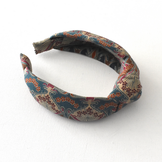 Ladies Knot or Twisted Alice band - Liberty of London Rust William Morris Ilanthe print