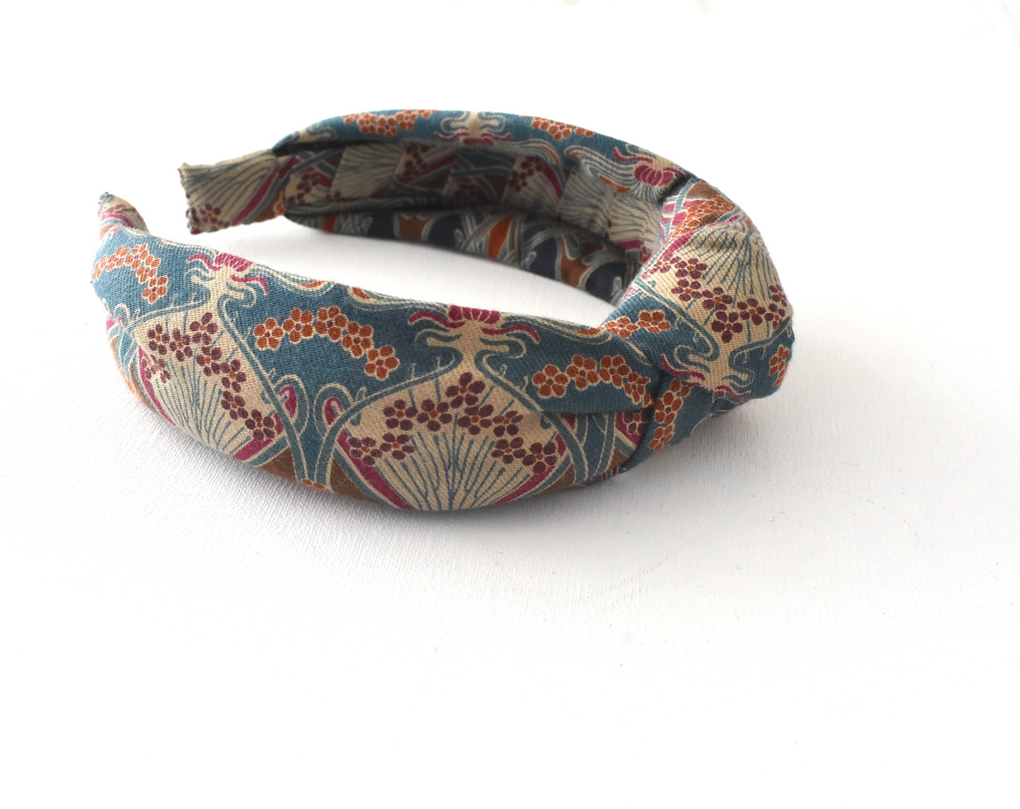 Ladies Knot or Twisted Alice band - Liberty of London Rust William Morris Ilanthe print