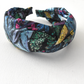 Luxury Silk Twill Twisted or Knot Alice band in Liberty of London Birds in blue - Silk & Lawn