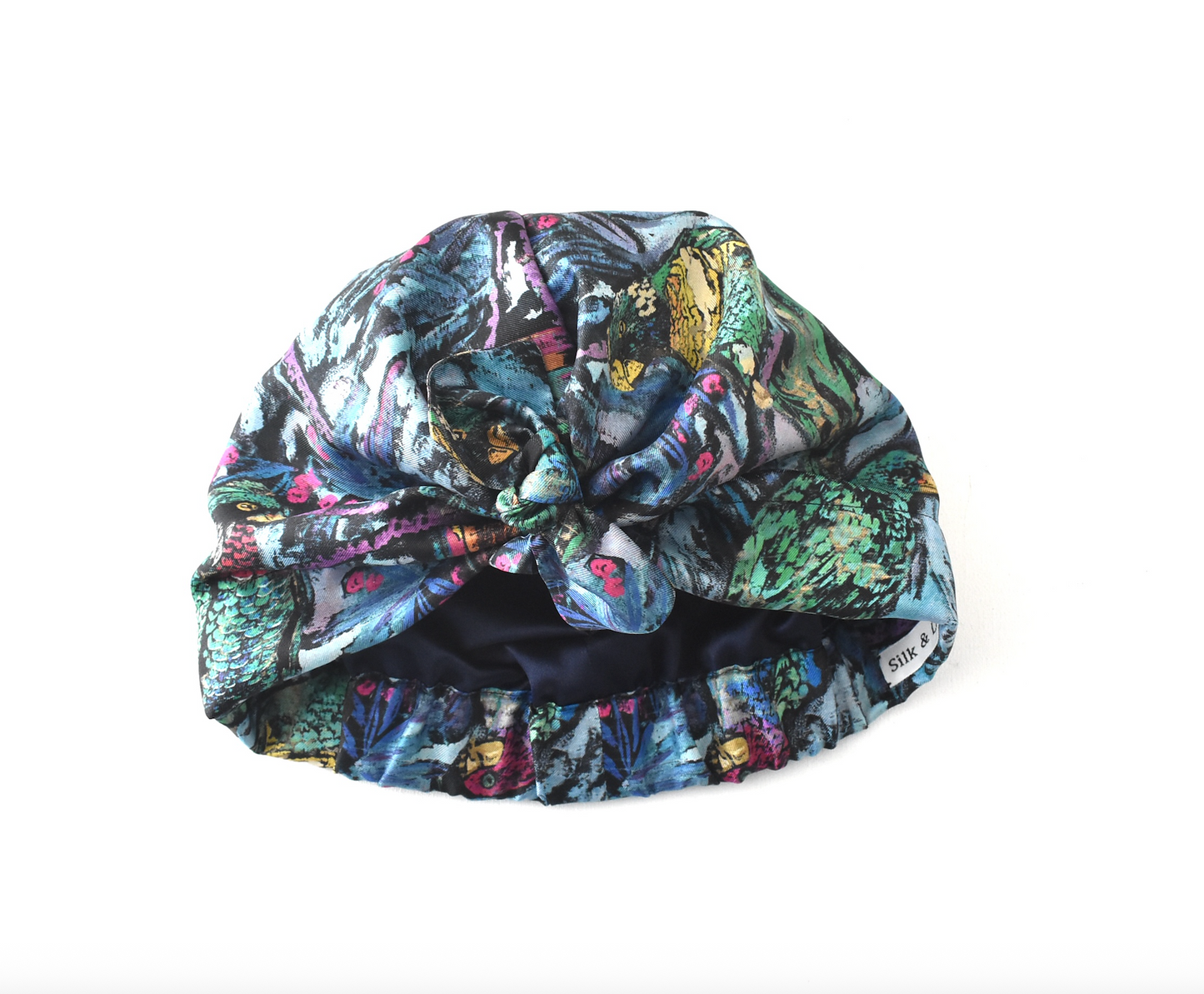 Luxury Silk Turban & Head wrap - Liberty of London Artist Birds printed silk twill