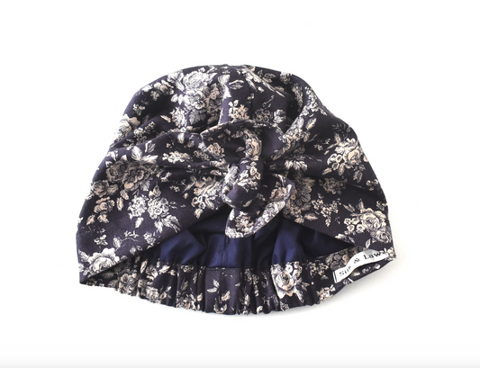 Ladies Turban Hat - Blue Winter Floral Liberty of London