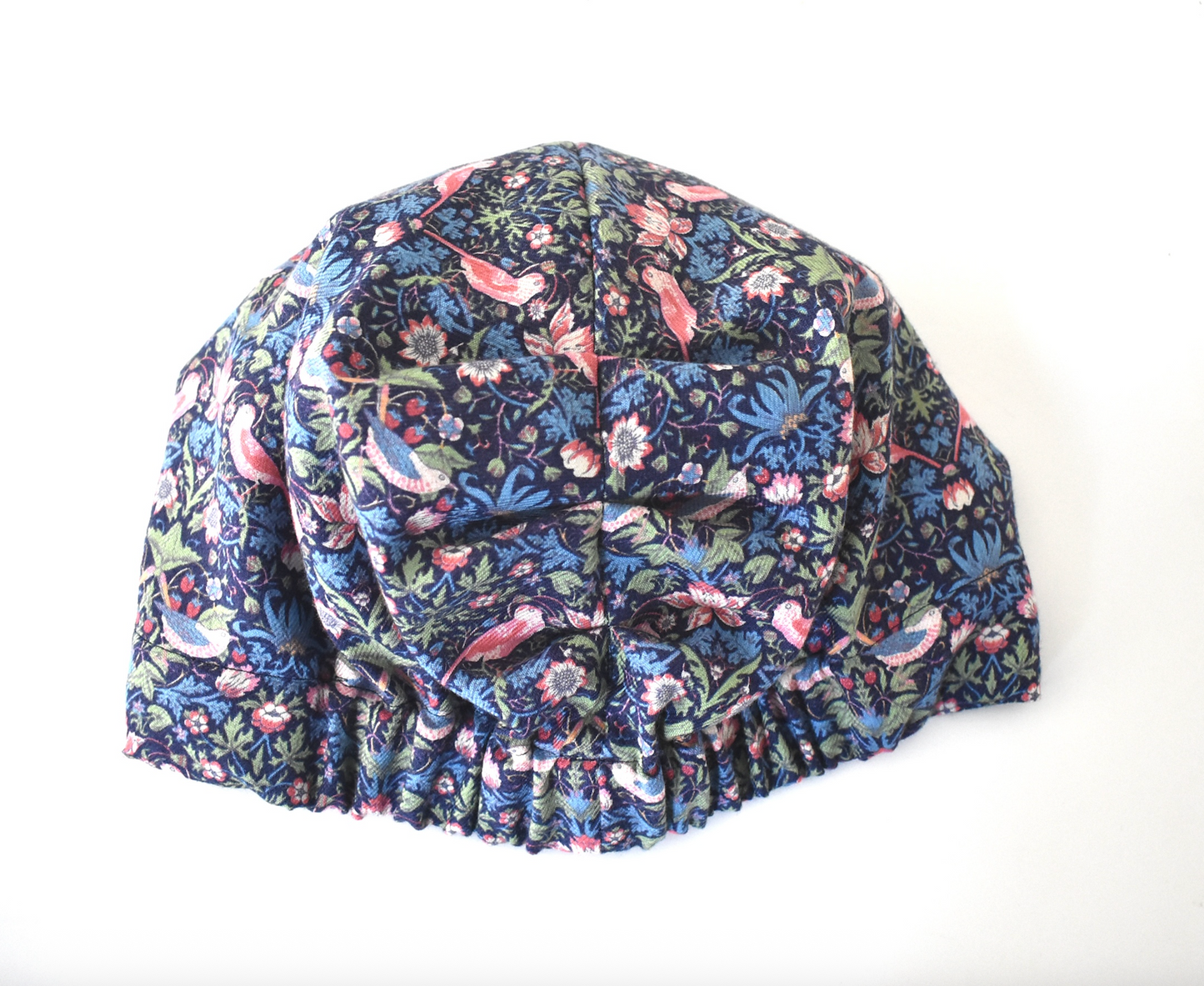 Ladies Turban Hat - classic William Morris Strawberry thief by Liberty London- Lantana cotton & wool blend