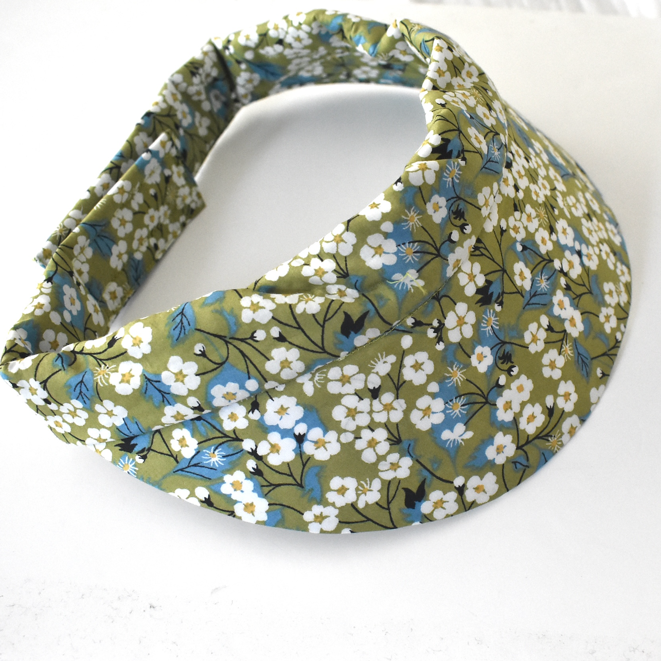 Sun Visor in Liberty of London Green Mitsi print