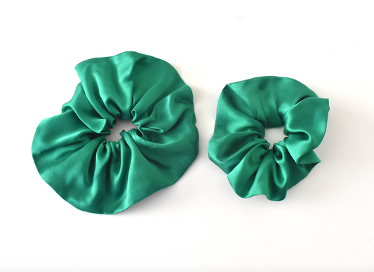 Silk Scrunchies - Various Plain Colours  - 100% Mulberry Silk - Silk & Lawn