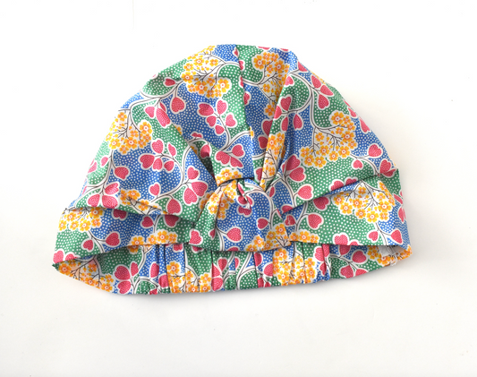 Salty Sea Knot - Swimming Cap Topper - Swim Turban in Bright floral Primula Point Liberty print
