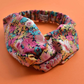 Ladies Twisted Turban Headband - Liberty Pink Thorpe - Floral print - Silk & Lawn