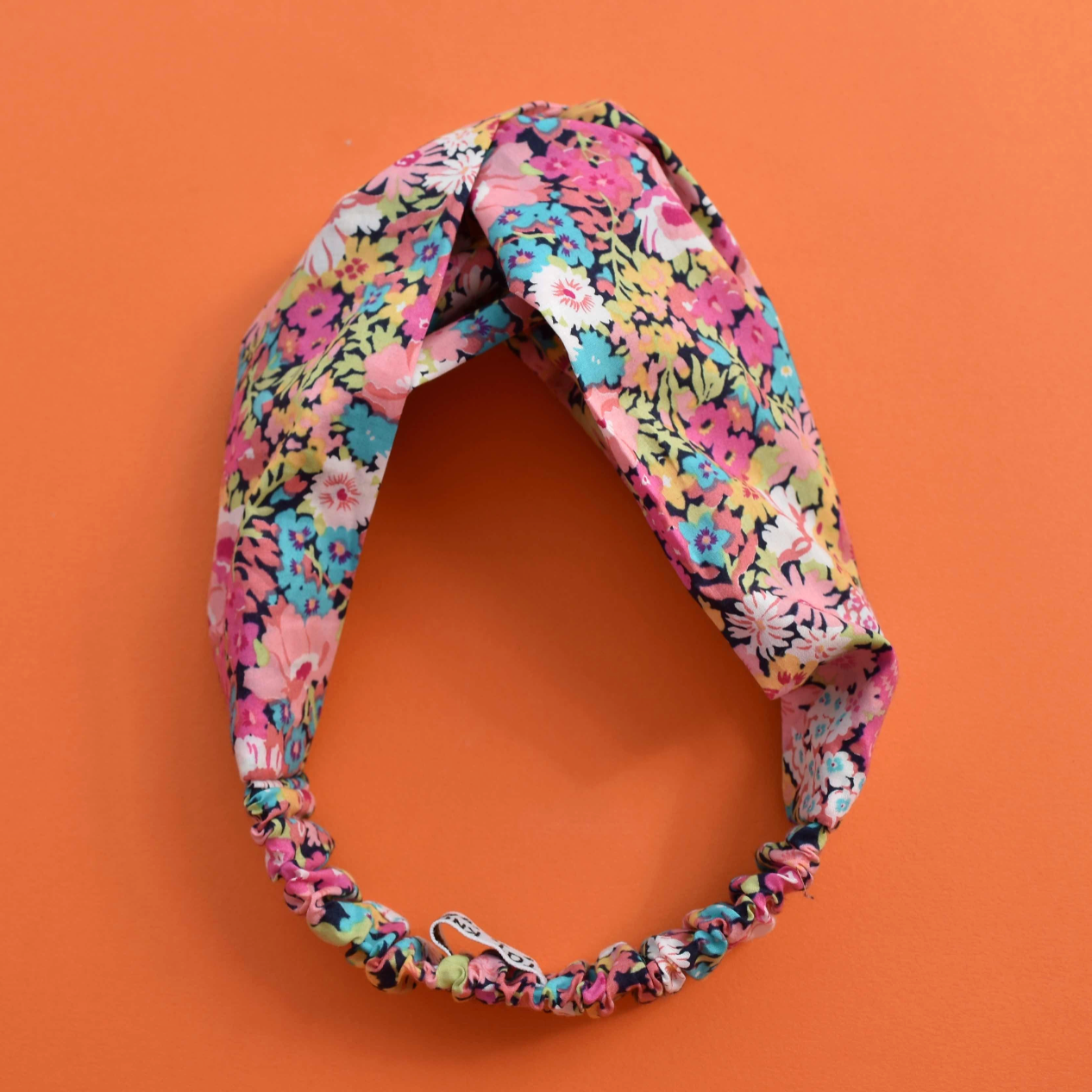 Ladies Twisted Turban Headband - Liberty Pink Thorpe - Floral print - Silk & Lawn