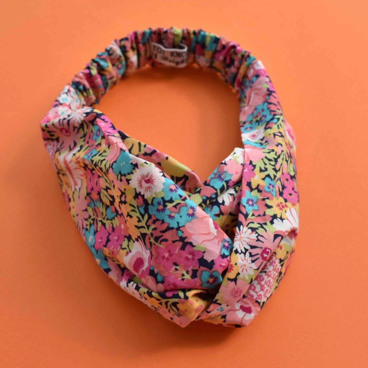 Ladies Twisted Turban Headband - Liberty Pink Thorpe - Floral print - Silk & Lawn