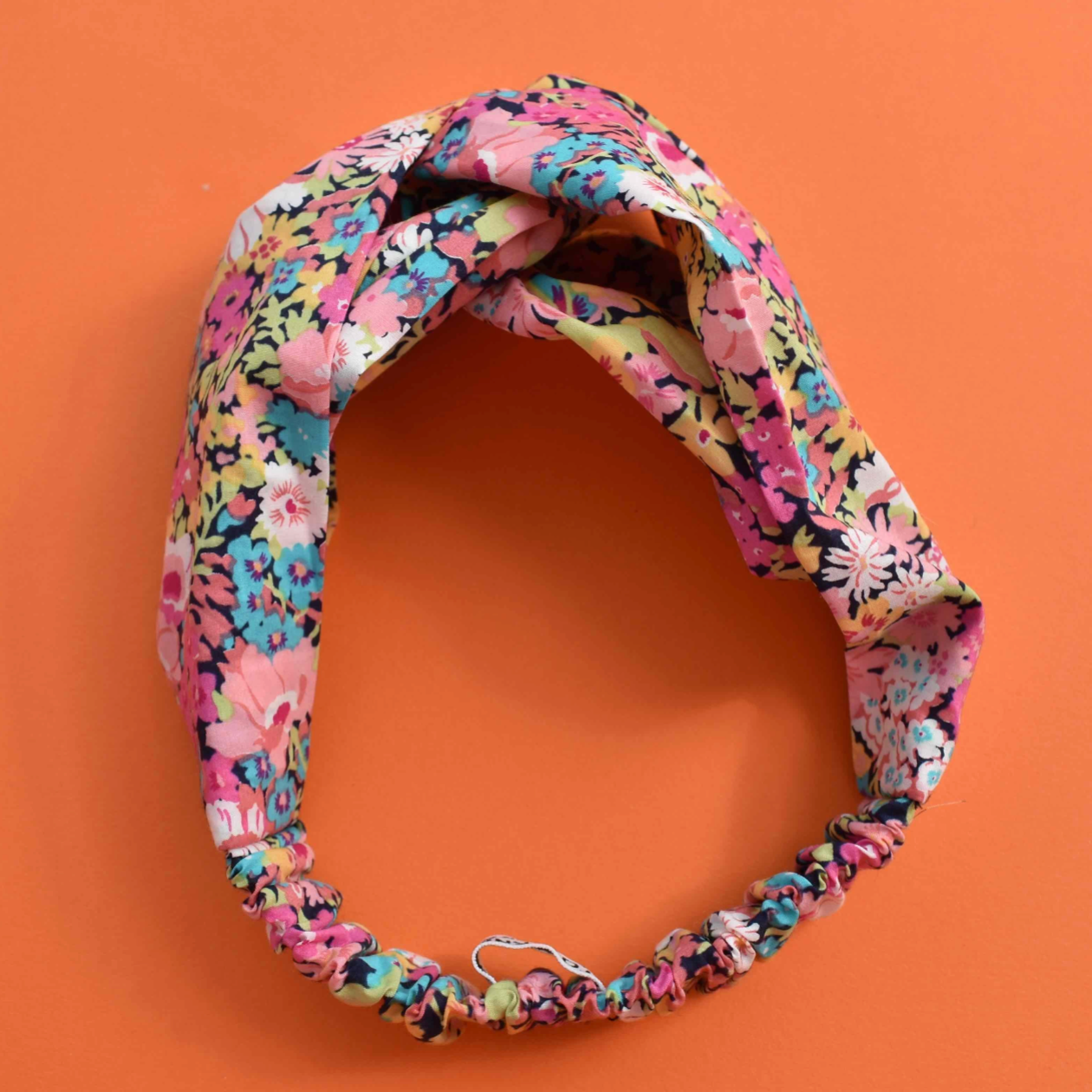Ladies Twisted Turban Headband - Liberty Pink Thorpe - Floral print - Silk & Lawn