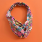 Ladies Twisted Turban Headband - Liberty Pink Thorpe - Floral print - Silk & Lawn