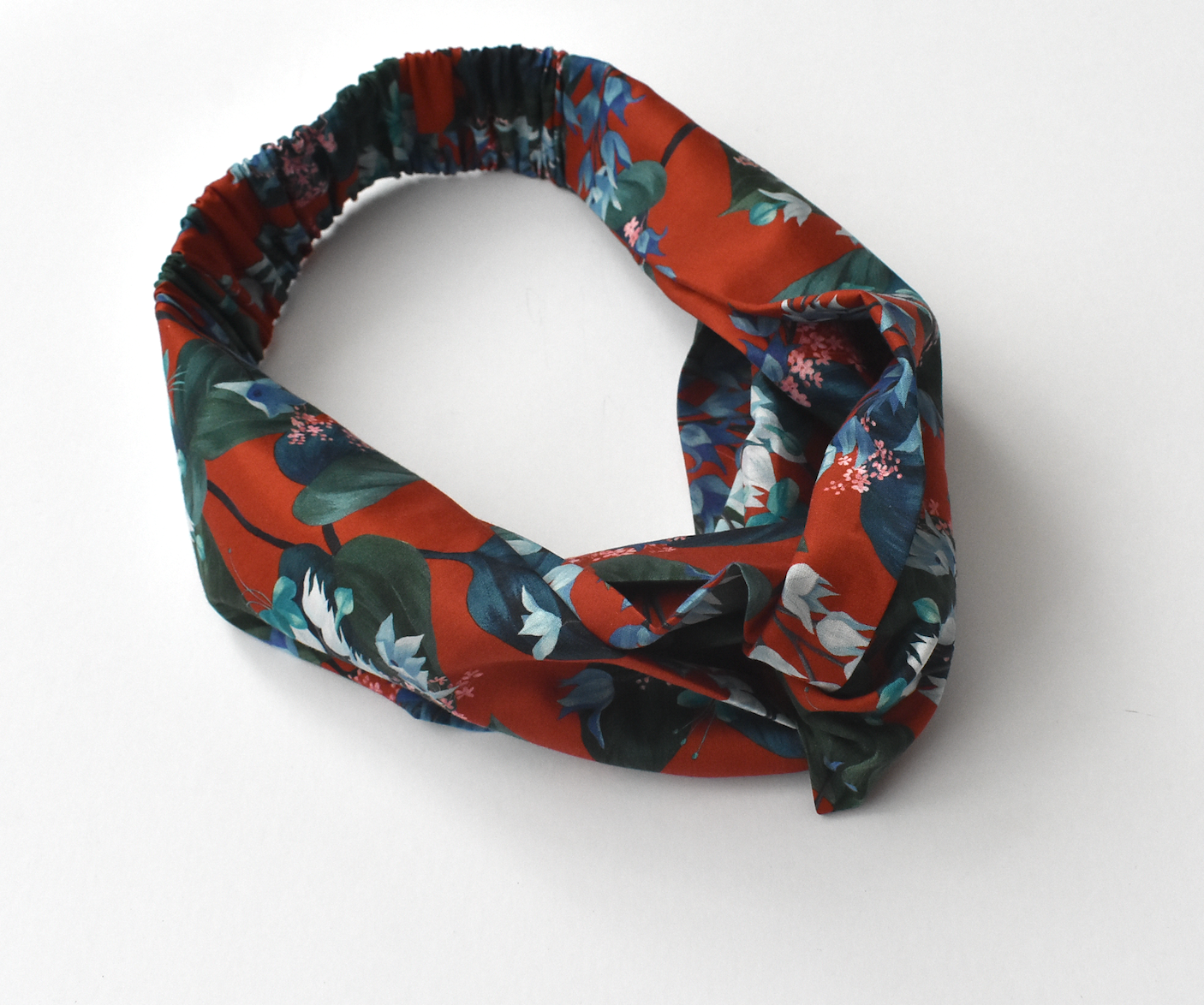 Twisted Turban Headband - Red Osterley Liberty print