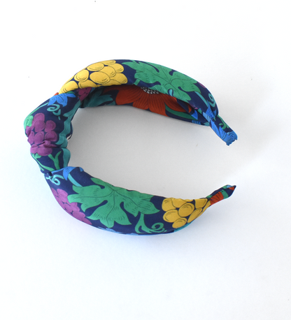Silk Alice band - Fruit & Flowers Liberty of London Artist Silk  - Twisted or Knot - Silk & Lawn