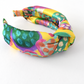 Silk Alice band - Bright Yellow Floral Liberty of London Artist Silk  - Twisted or Knot - Silk & Lawn