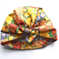Ladies Turban Hat - Liberty of London Ellis Garden Yellow Floral organic cotton - Silk & Lawn