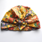 Ladies Turban Hat - Liberty of London Ellis Garden Yellow Floral organic cotton - Silk & Lawn