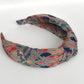 Twisted or Knot Alice band in Red Ilanthe Liberty of London Tana Lawn cotton - Silk & Lawn